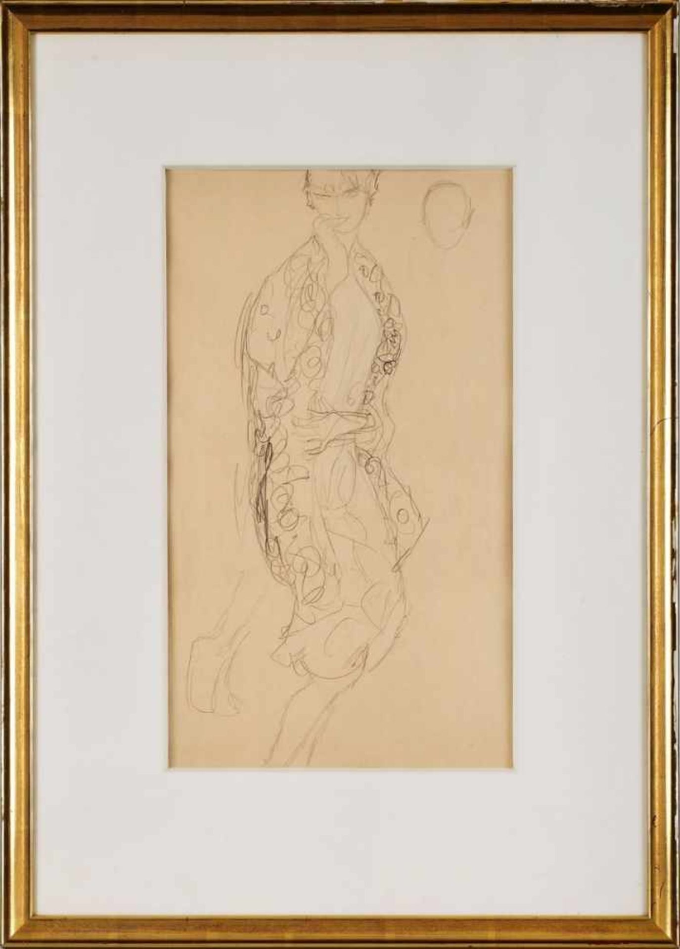 Bleistiftzeichnung Gustav Klimt1862 Baumgarten bei Wien - 1918 Wien Ausbildung 1876-83 in Wien. Dort - Bild 2 aus 4