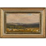 Gemälde Eduard Schleich, Umkreis desLandschaftsmaler 19.Jh. "Weite, sommerliche Landschaft" verso