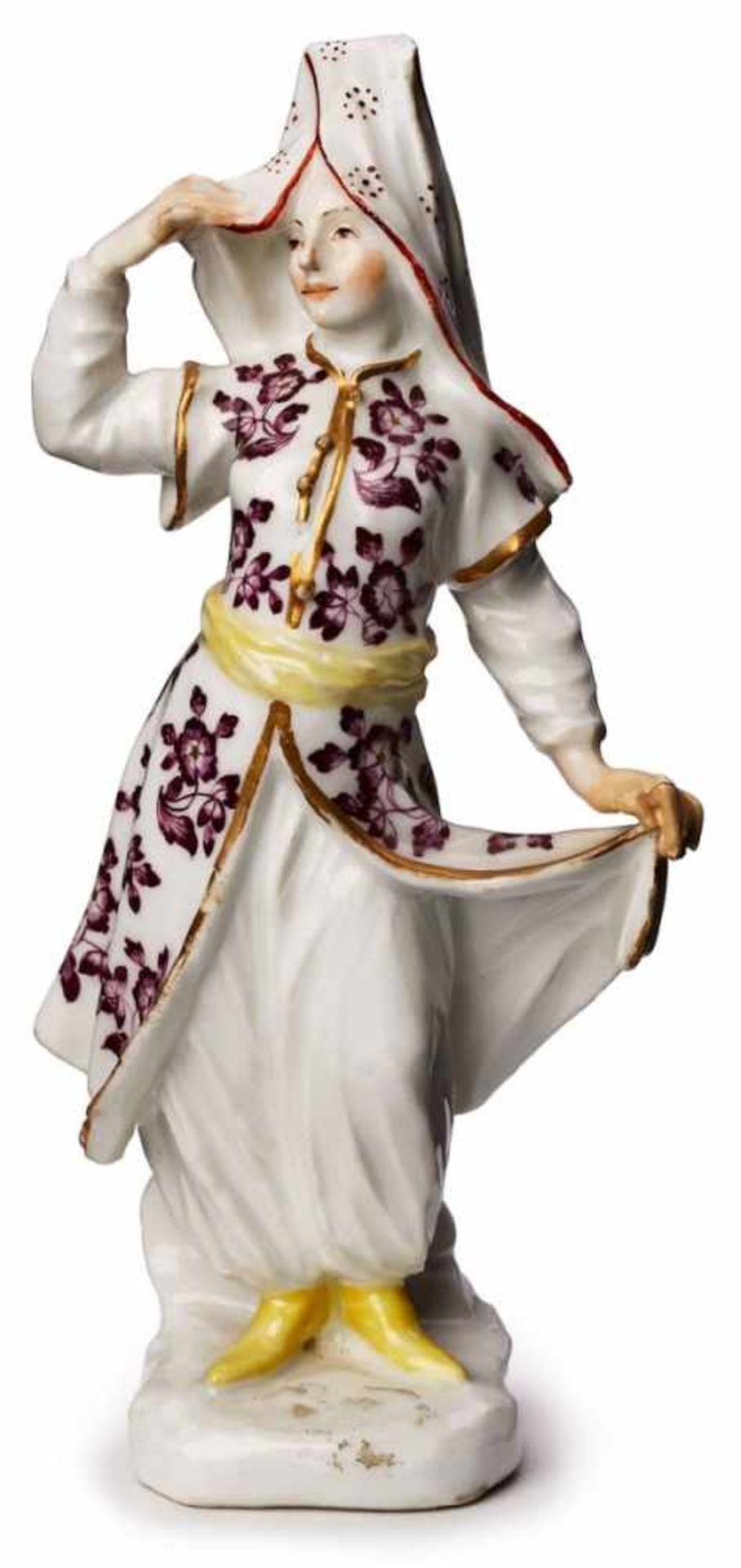 Türkin, Meissen wohl um 1740.Entw.: J.J. Kaendler. Standfigur in traditionellem, exot. Gewand, d.