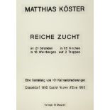 Matthias KoesterDetmold 1961 - lebt in DüsseldorfReiche Zucht an 21 Stränden, in 65 Kirchen, in 13