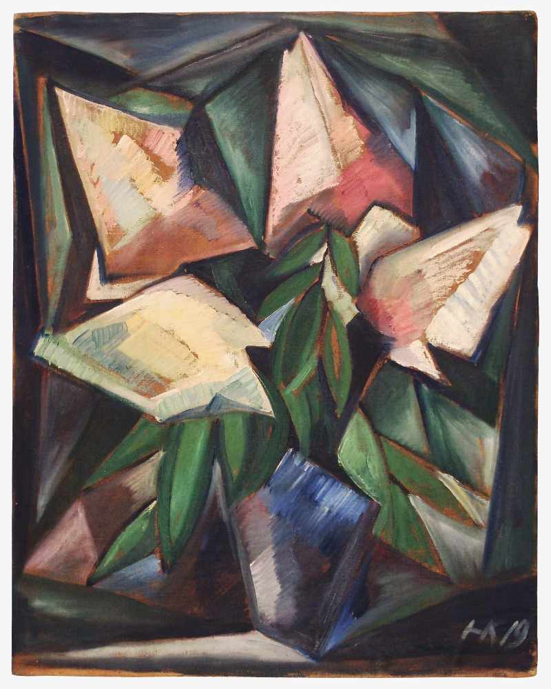 Heinrich KampsKrefeld 1896 - 1954 DüsseldorfBlumenstillleben. Öl auf Leinwand. 1919. 87 x 70 cm.