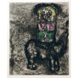 Marc ChagallWitebsk 1887 - 1985 Saint-Paul-de-VenceLe Rat et l`Elephant. Kolorierte Radierung.