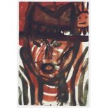 Walter DahnSt.Tönis 1954 - lebt in KölnJoseph Beuys. Gouache. 1986. 16,6 x 11,3 cm. Signiert und
