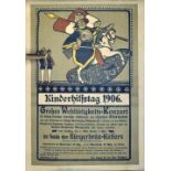 Moser,Plakat "Kinderhilfstag 1906". Farblithografie, Druck Schön & Maison München. Großer Einriss im