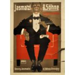 Hohlwein, Ludwig. 1874-1949Plakat "Jasmatzi & Söhne Cigaretten". Ca. 1910/15. Farblithographie, i.