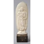 Elfenbeinschnitzerei Sixtinische Madonna, 19. Jh.Kleinplastik in Reliefschnitzerei nach dem