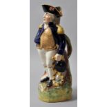Figurenkrug "Admiral Nelson", sog. Toby jug, England, Staffordshire, 19. Jh.Keramik, polychrom
