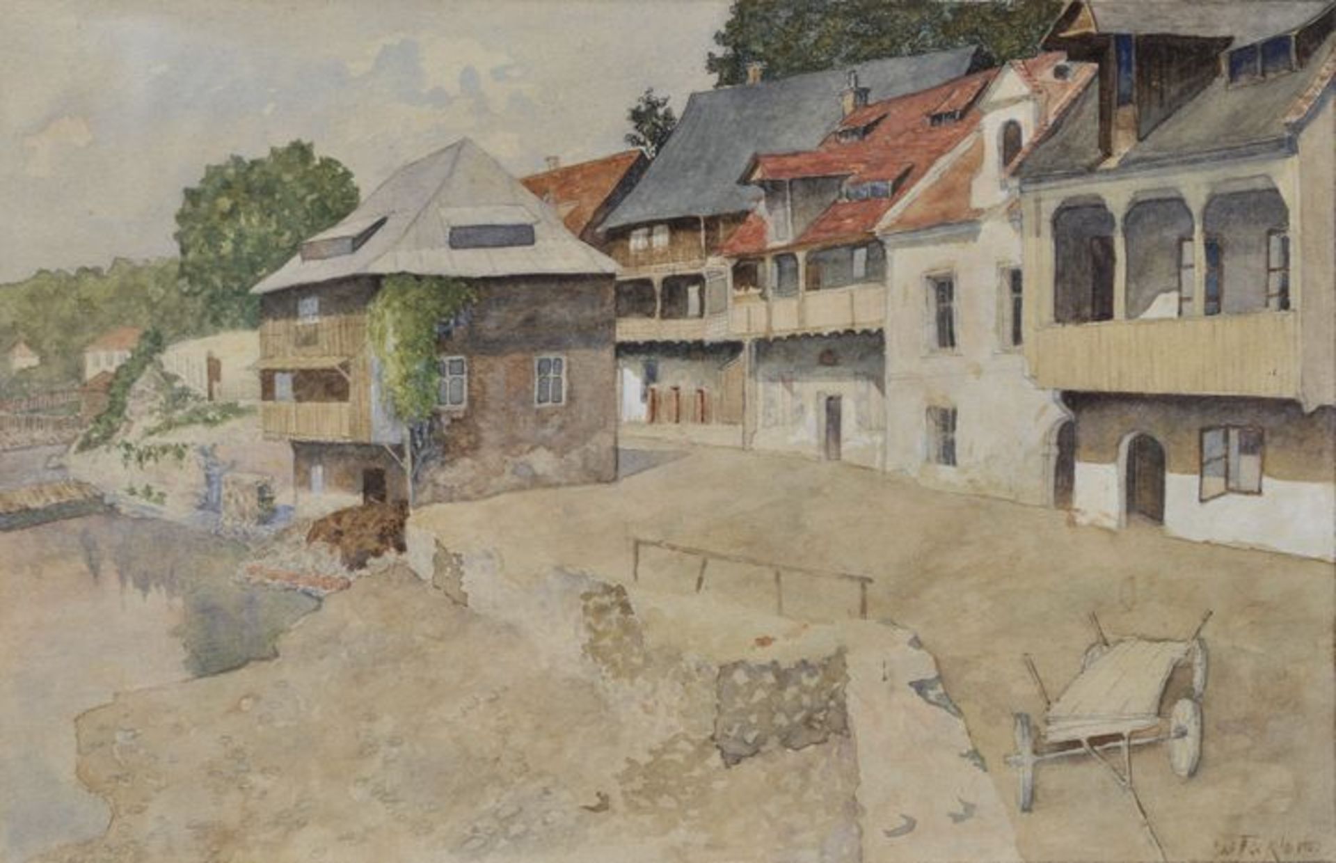 Facklam, Wilhelm. 1893 Upahl bei Grevesmühlen - 1972 Winkelhaid bei NürnbergAlte Häuser am