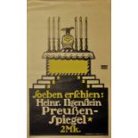 Bernhard, Lucian. 1883-1972Plakat "Soeben erschienen: Heinr. Ilgenstein: Preußen-Spiegel". Um
