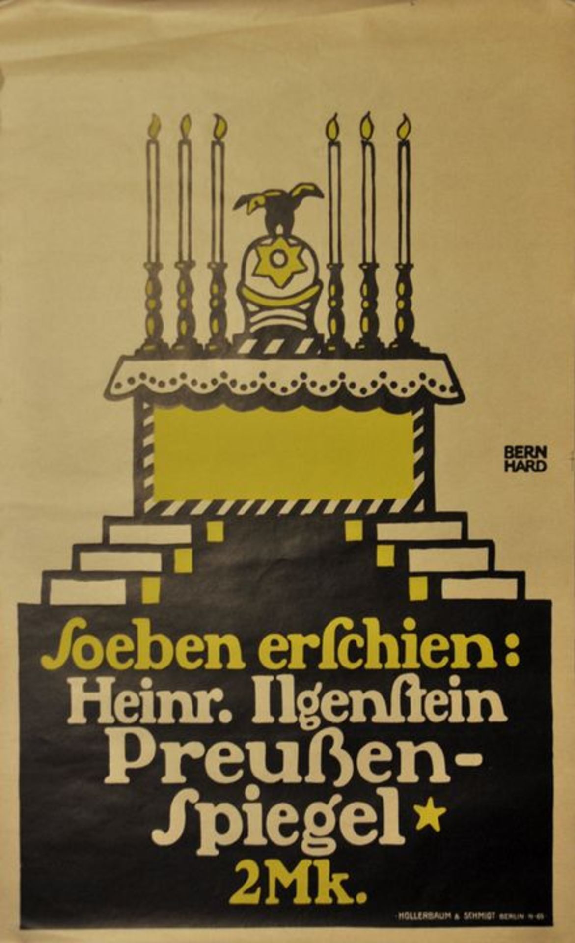 Bernhard, Lucian. 1883-1972Plakat "Soeben erschienen: Heinr. Ilgenstein: Preußen-Spiegel". Um