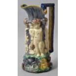 Figurenkrug, Italien (?), Ende 19. Jh.Keramik, polychrom glasiert/ bemalt. Wandung figürliches