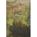 Nielsen, W., um 1920 tätig in SachsenAnsicht von Schloss Siebeneichen (Meissen) im Frühling. 1925.