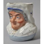 Figurenkrug/ character jug Judy, Staffordshire, 19. Jh.Porzellan, poylchrom bemalt, handgemalte