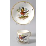 Tasse mit Untertasse, Meissen, 2. H. 19. Jh.Einfache Form mit geflochtenem Asthenkel,