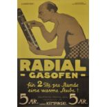Lindenstaedt, HansReclameplakat: Radial Gasofen. Um 1920. Farblithograpie, i. St. sign., Verlag