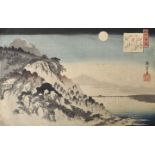 Hiroshige, Ando. 1797-1858 JapanHerbstmond über Ishiyama Tempel. Aus: 8 Ansichten von Omi.