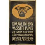 Rothe, B.Veranstaltungsplakat "Grosse internationale Ausstellung von Hunden aller Rasse / Dresden