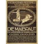 Kleukens, Friedrich Wilhelm. 1878 Achim-1956 NürtingenVeranstaltungsplakat "Die Maibraut/