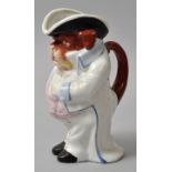 Kleiner Figurenkrug, sog. Toby Jug, England, Staffordshire, Mitte 19. Jh.Porzellan, polychrom