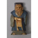 Netsuke, Japan, wohl Anf. 20. Jh.Elfenbein, geschnitzt, farbig gefasst. Gelehrter. H. 49 mm