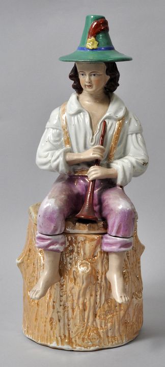 Figurendose, Onnaing/ Nordfrankreich, 2. H. 19. Jh.Keramik/ polychrome Bemalung, teils