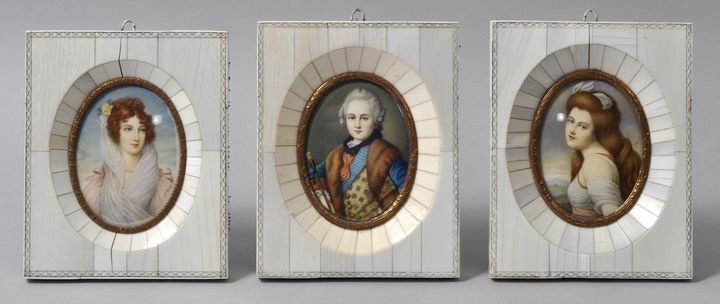 Drei Miniaturen, 20. Jh.Bildnis Carl August von Sachsen-Weimar-Eisenach als Kind (nach Tischbein),