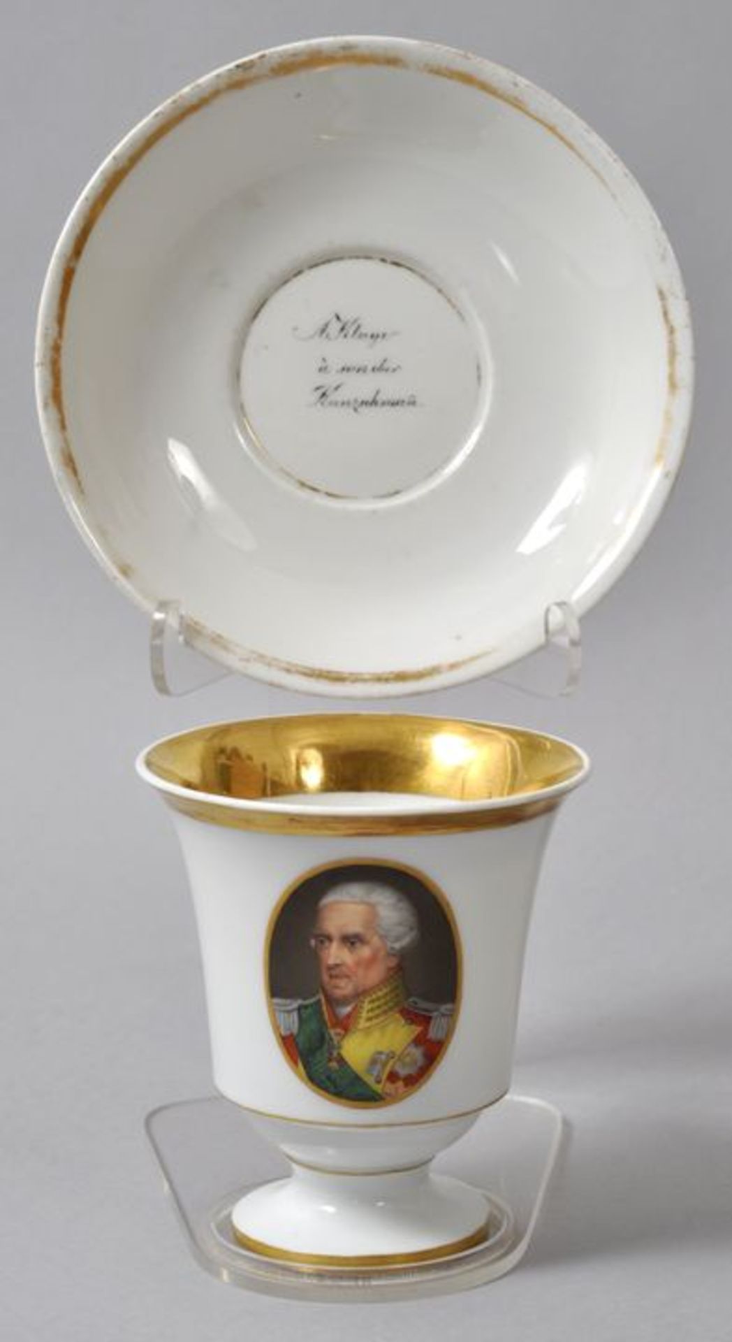 Tasse mit Untertasse mit Bildnis König Friedrich August I. von Sachsen, Meissen, 1.Viertel 19. Jh.