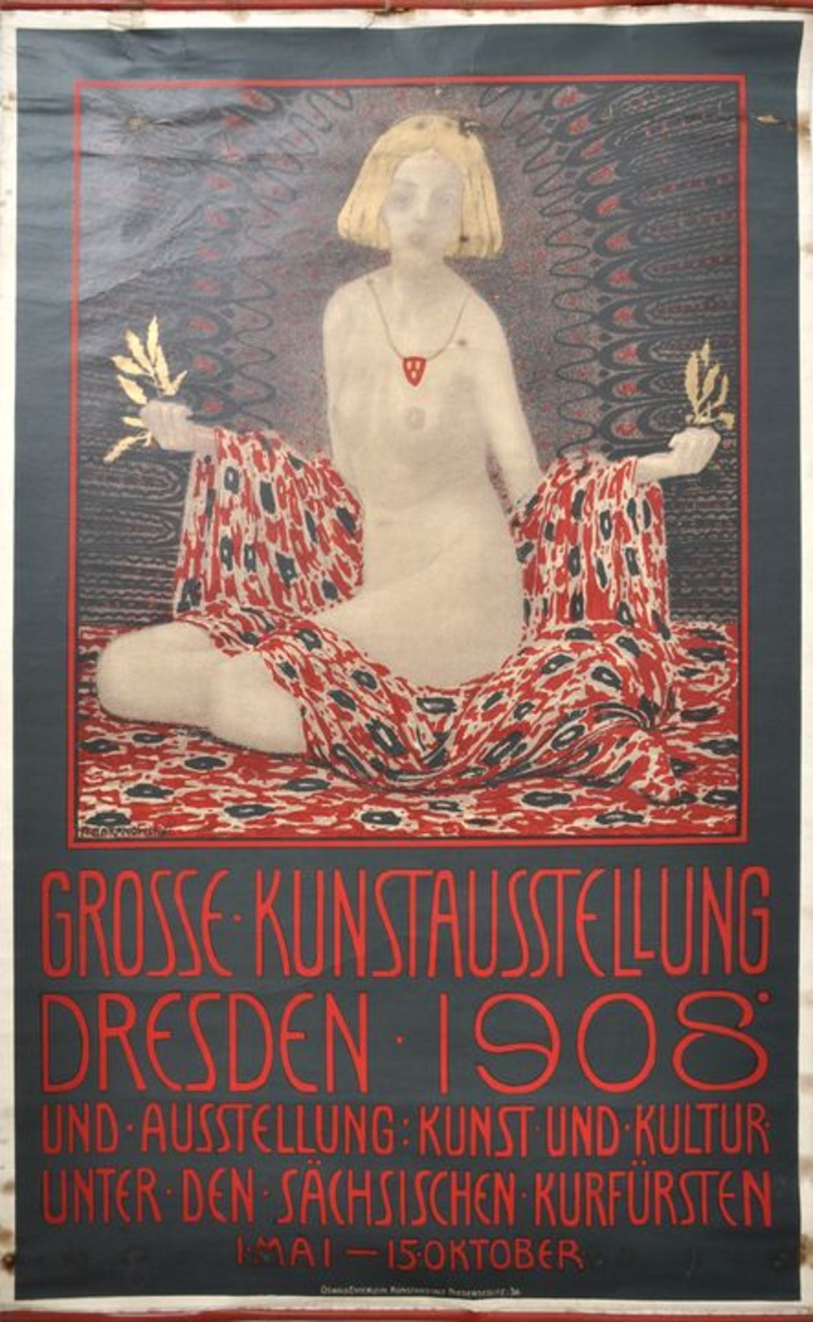 Baranowsky, Aleksander1874 Riga - 1941 Dresden Plakat "Grosse Kunstausstellung Dresden 1908". Auf