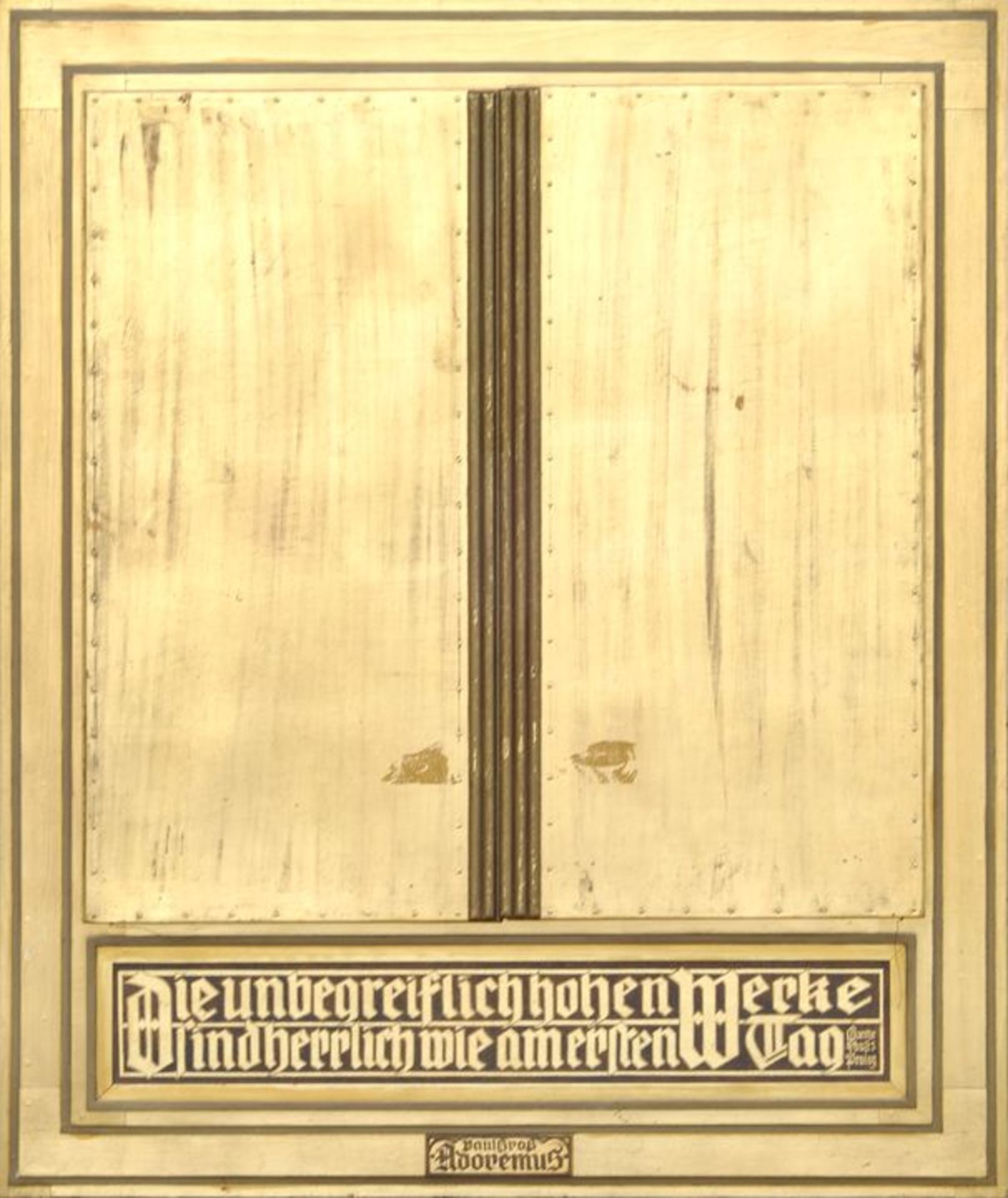 Groß, Paul. 1873-1942 DresdenFlügelaltar, 1935. Mitteltafel mit zwei Seitenflügeln im vergoldeten - Image 2 of 2