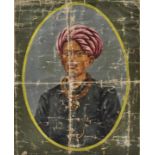 Unbekannt, 1. H. 20. Jh.Bildnis eines indischen Prinzen. Öl auf Leinwand auf Pappe, Malschicht durch