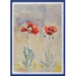 Chekrygin, Wassily. 1897 Zhizdra-1922 Mamontovka/ MoskauKlatschmohn. Aquarell, kyrill. sign. Re.