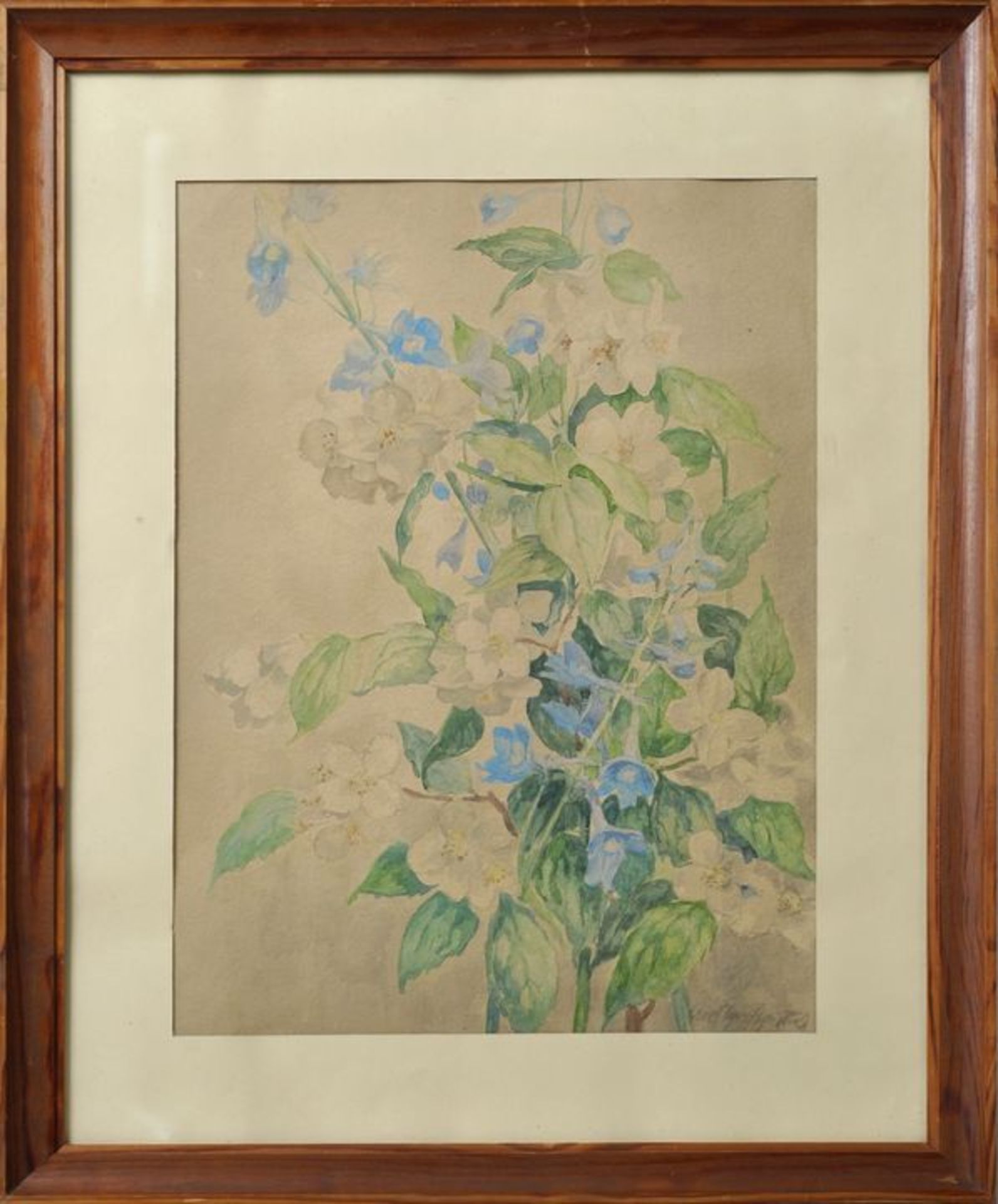 Großpietsch, Curt. 1893 Leipzig - 1980 DresdenZweige von Rittersporn und Jasmin. Aquarell, re. u. - Bild 2 aus 3