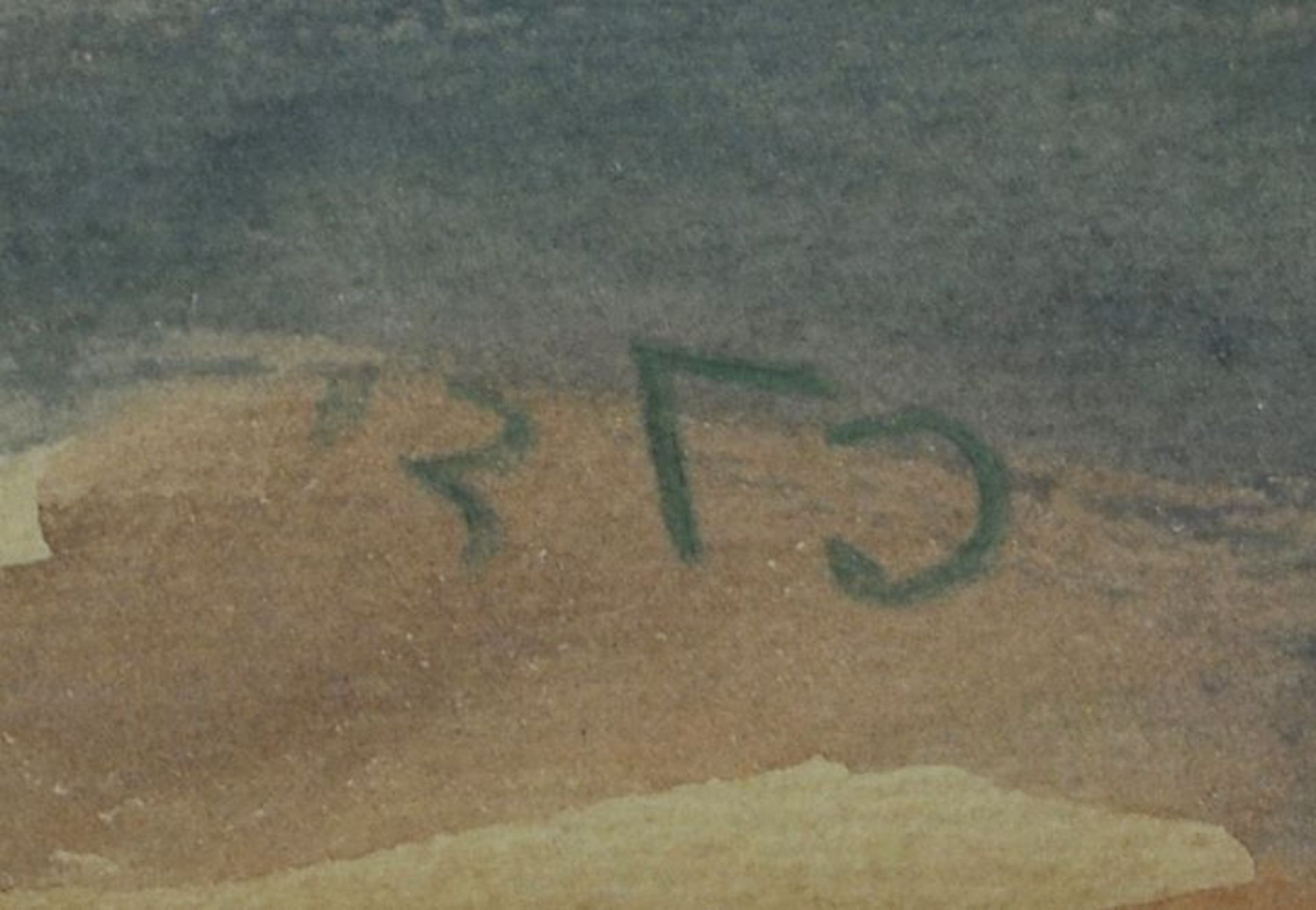 Paldi, Israel.Zwei Figuren auf häusergesäumter Straße. Aquarell/ Gouache, li. u. hebräisch sign., 34 - Bild 3 aus 3