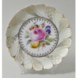 Kuchenschale, Meissen, 2. H. 19. Jh./ um 1900Runde Form mit gebogtem Rand, Kebe in waffelmusterartig