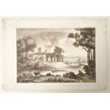 Earlom, Richard. 1742/43-1822 LondonLandschaft mit antiken Ruinen. Nach Claude Lorrain. Radierung/