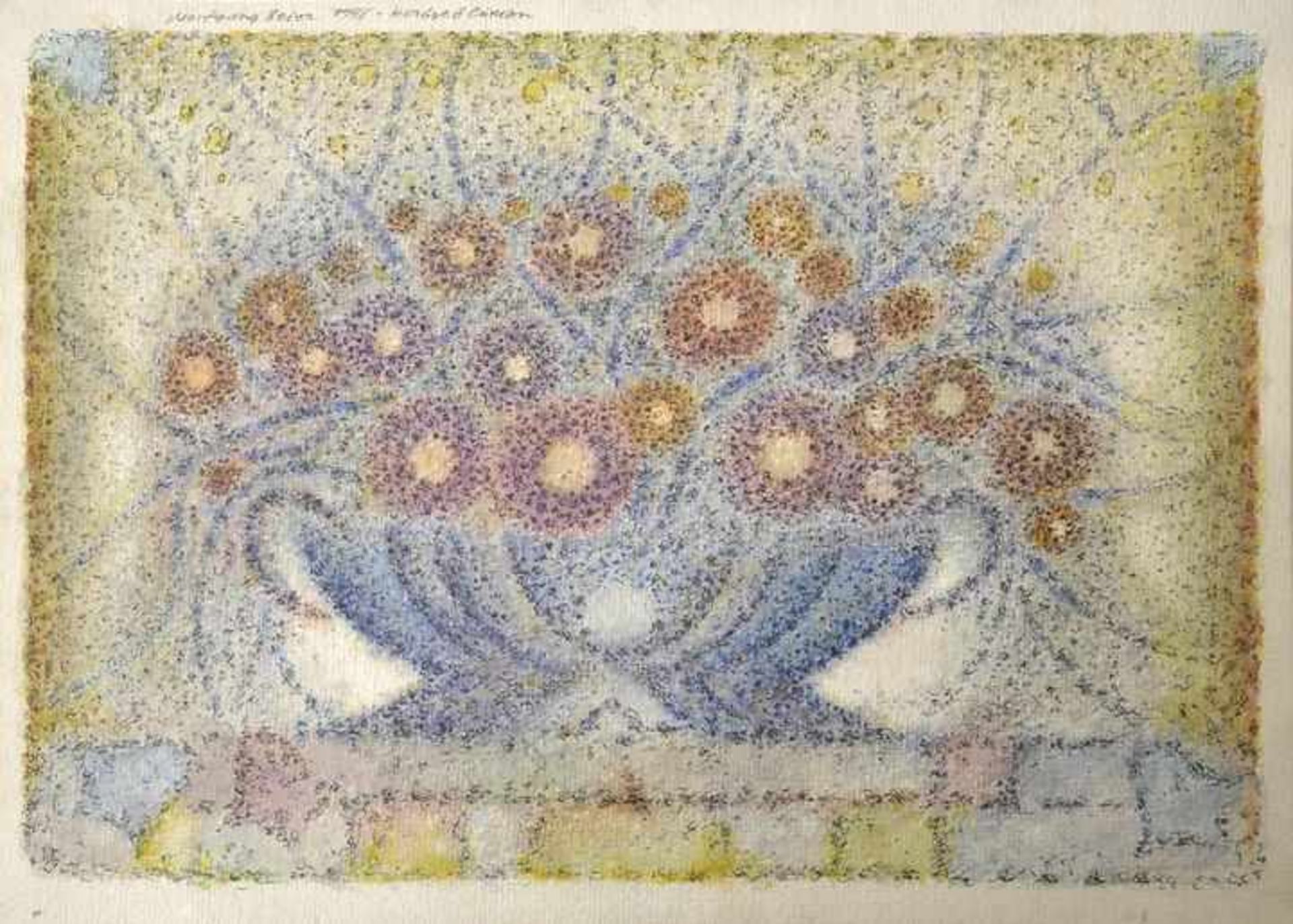 Beier, Wolfgang. Geb. 1925 Dresden, lebt ebd."Herbstblumen". 1976. Tusche/ Aquarell auf genarbtem