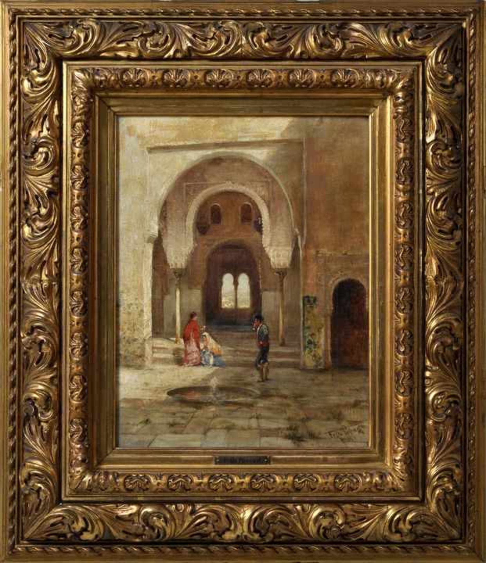 Possart, Felix. 1837-1928 Berlin.Palastszene in einem maurischen Palast. Öl auf Leinwand, re. u. - Image 2 of 3