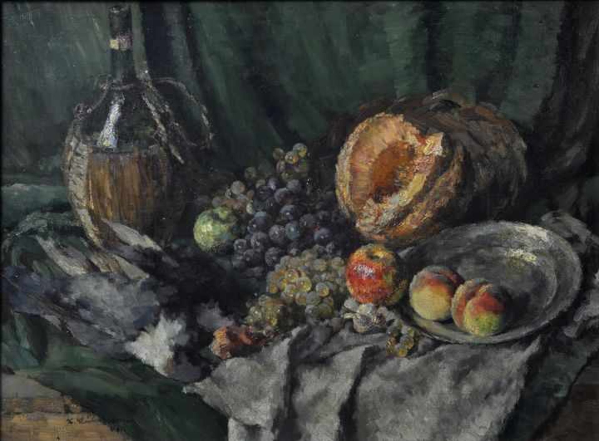 Muhrmann, LudwigStillleben mit Früchten und Tauben. Öl auf Leinwand, li. u. sign. 60,5 x 81 cm.