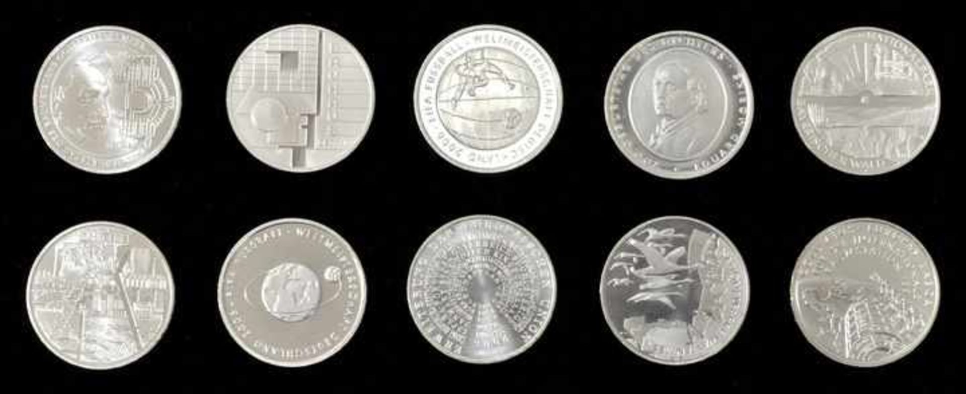 10 x 10 Euro, Silber, BRD, 2003-2005a) Landschaften in Deutschland - 1. Ausg., 2003, F (