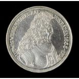 5 DM, BRD 1955. 300. Geburtstag von Ludwig Wilhelm Markgraf von Baden. Silber. Prägeort G(