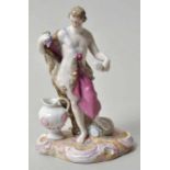 Porzellanfigur Bacchus, Frankreich (?), 18. Jh.Porzellan, in polychromen Aufglasurfarben