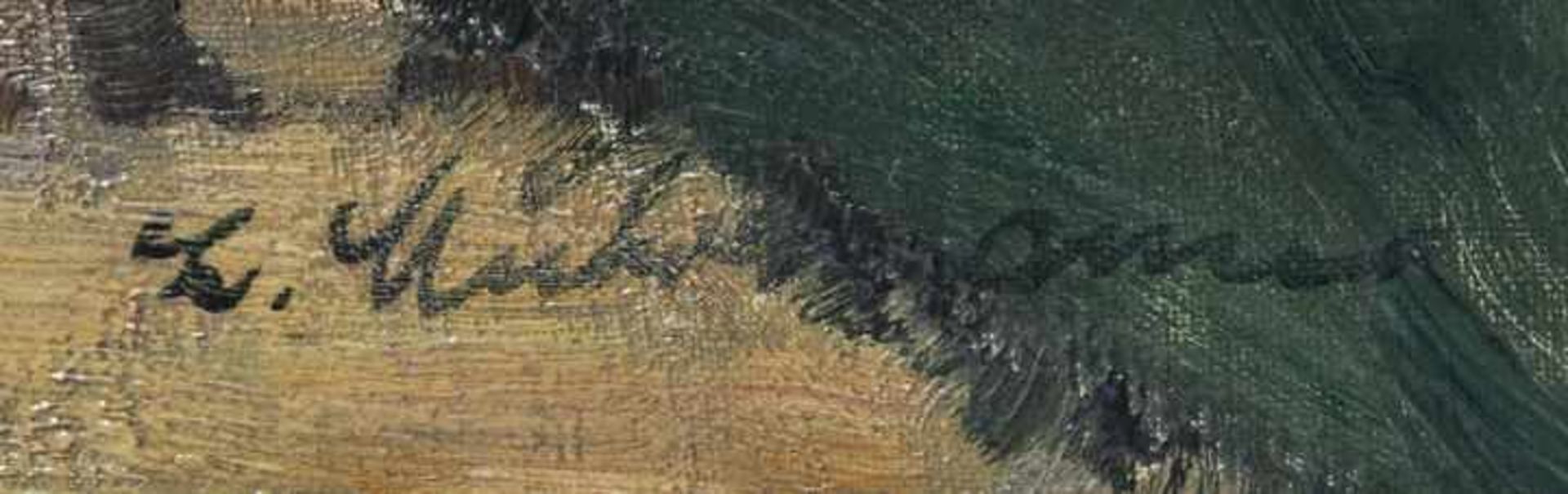 Muhrmann, LudwigStillleben mit Früchten und Tauben. Öl auf Leinwand, li. u. sign. 60,5 x 81 cm. - Bild 5 aus 8