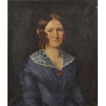 Castelli, Louis (Anton Louis Gottlob). 1805-1849 DresdenBildnis einer Dame im blauen Kleid. 1846. Öl