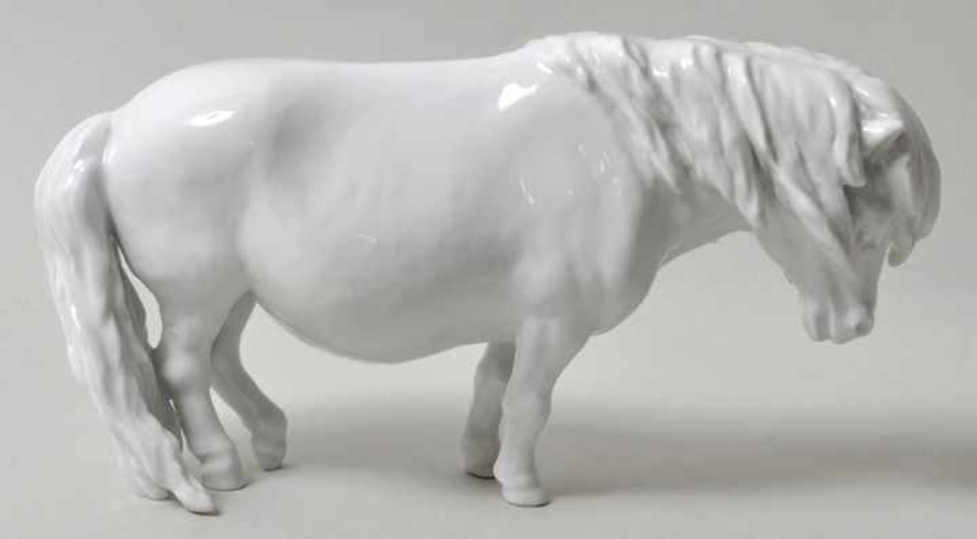 Shetlandpony, Meissen, 1988Modell Heinrich Drake 1957. Porzellan, weiß. Schwertermarke, einfach - Bild 3 aus 4