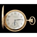 Vergoldete Herrentaschenuhr, Elgin/ USA, 1903Guillochiertes Savonett-Gehäuse mit graviertem