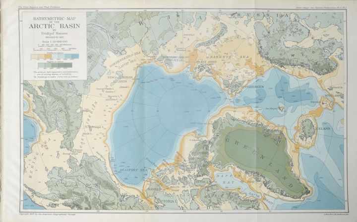 Arktis/ Antarktis/ Nordamerika, 5 Karten.a) A chart of the arctic Regions showing the recent - Image 2 of 5