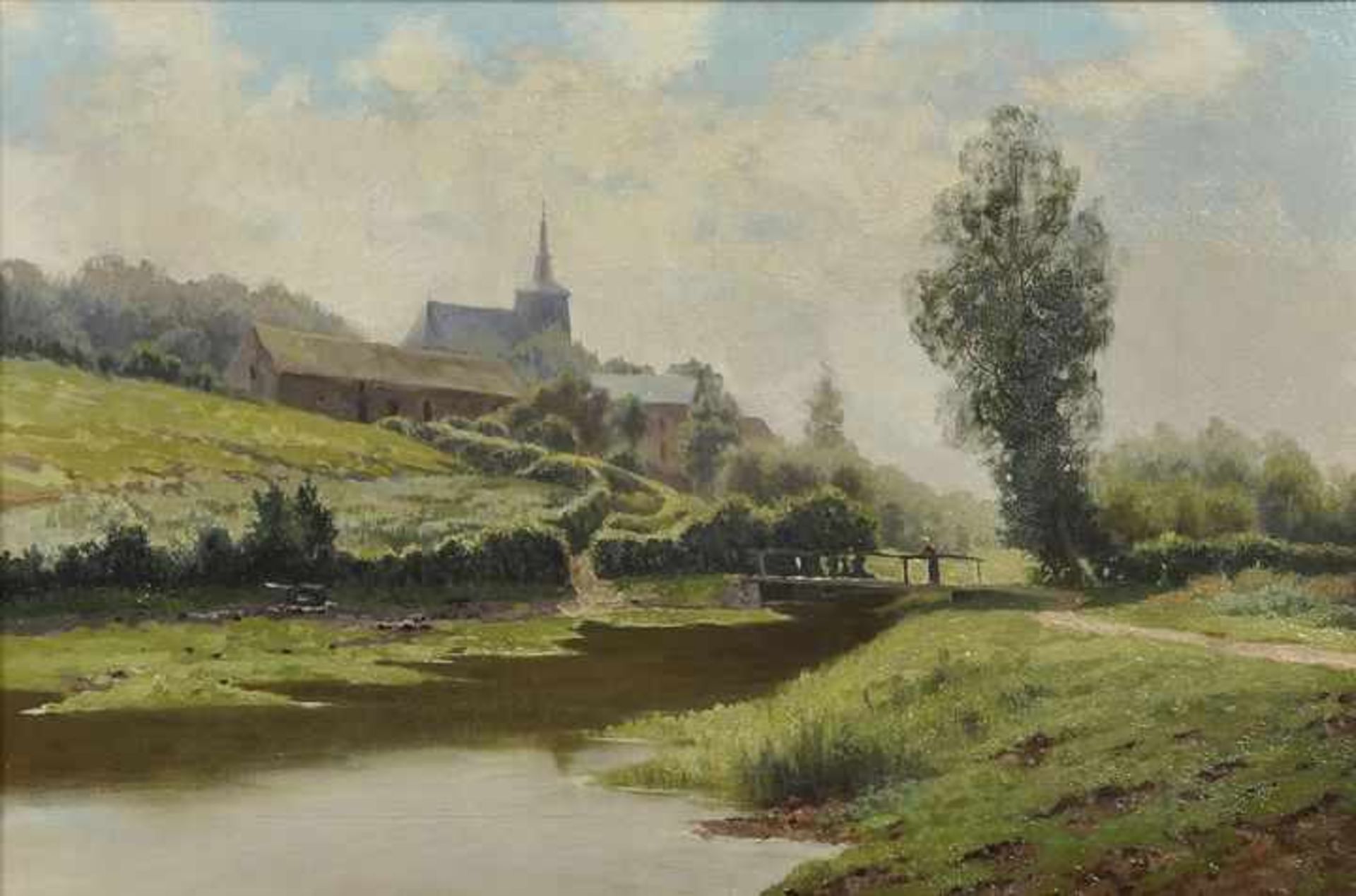 Delderenne, Leon. Tätig 1864-1921 BelgienPaar Landschaften aus der Umgebung von Dinant (Namur/