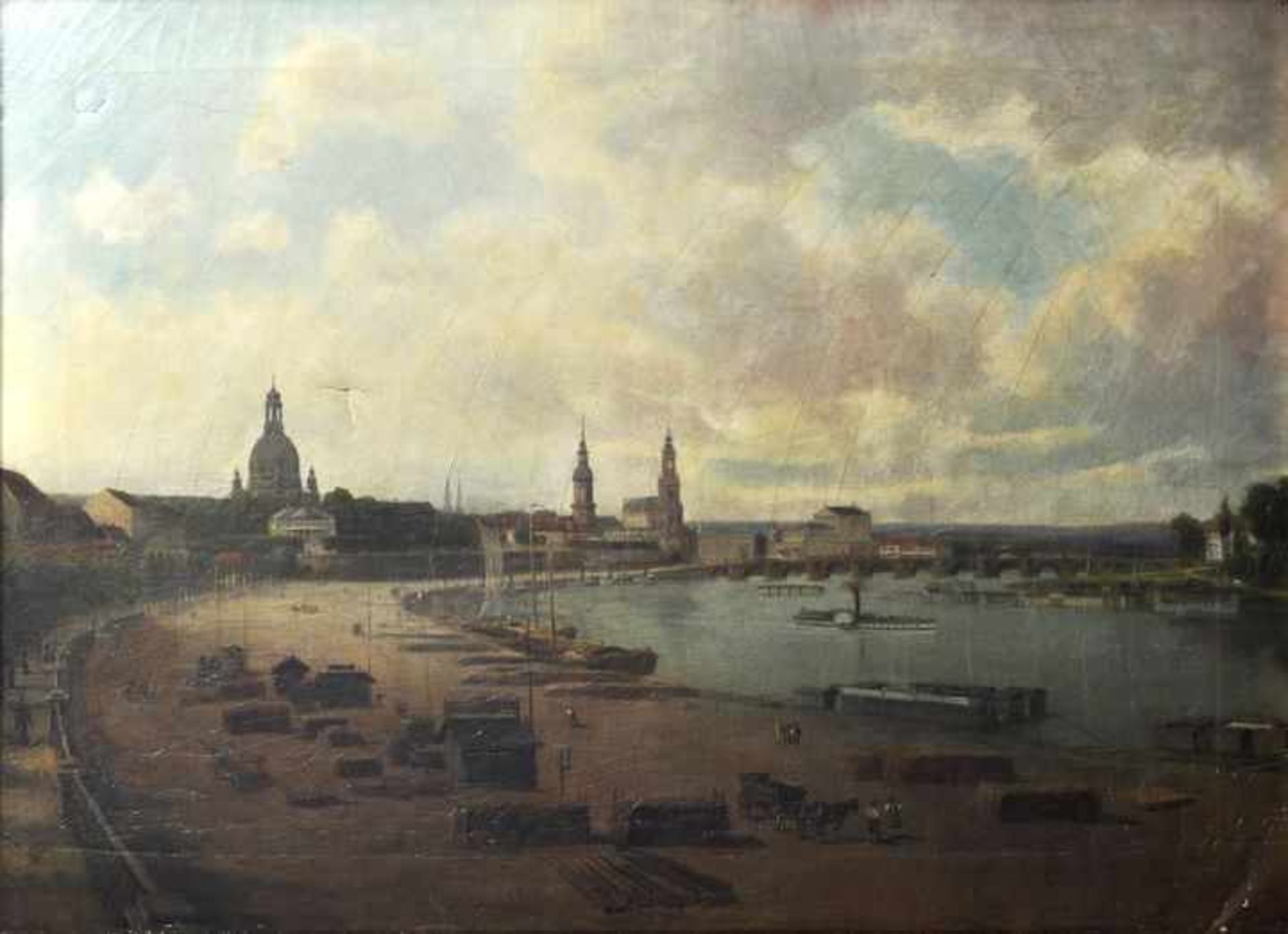 Leuteritz, Franz Wilhelm (?). 1817 Wechselburg a.d.Mulde - 1902 Dresden.Dresden um 1880. Öl auf - Image 2 of 4