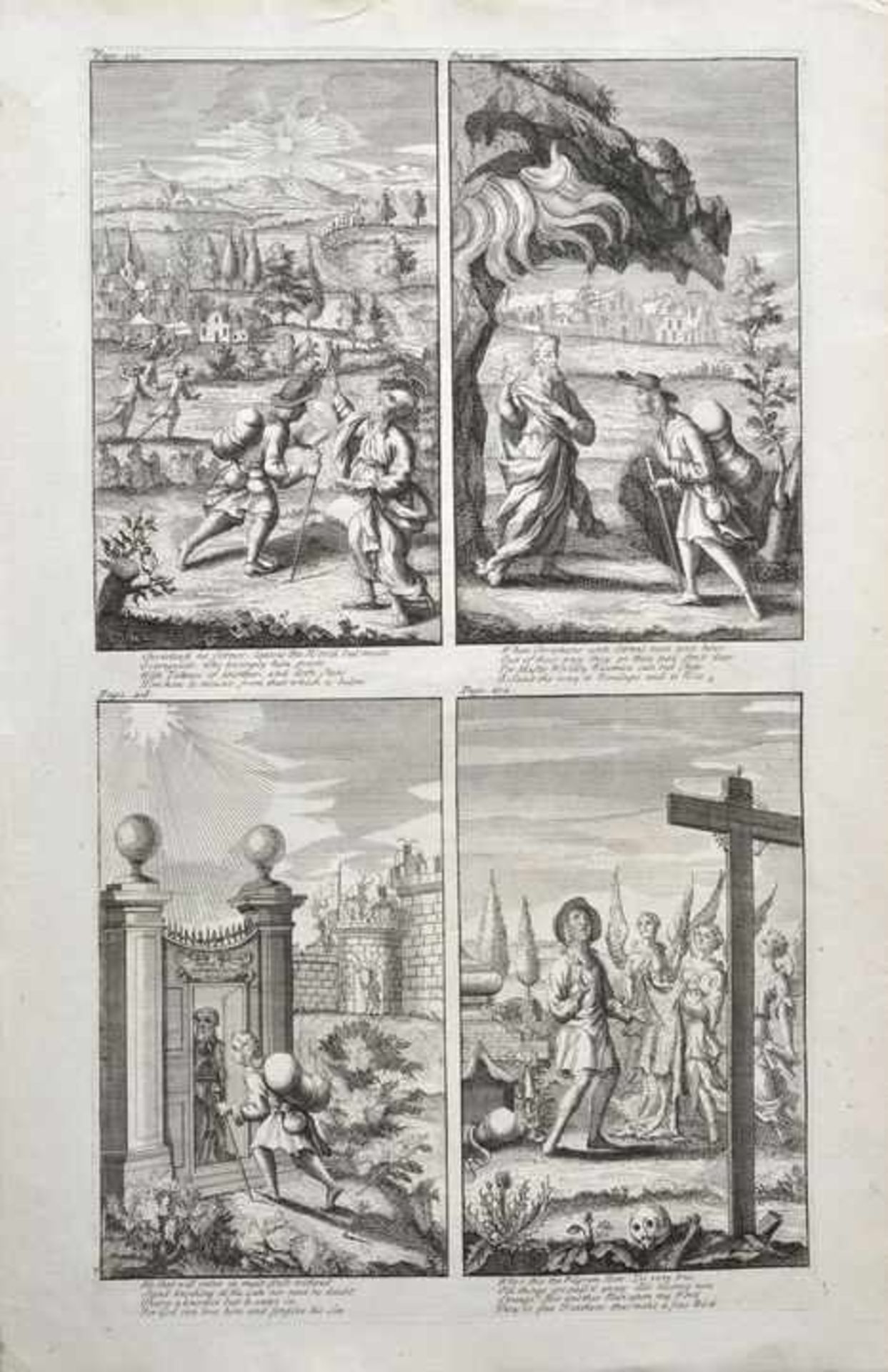 Anonym, 18. Jh.:Acht Illustrationen zu The pilgrim's progress, auf zwei Bll.; Kupferstiche auf - Bild 4 aus 4