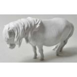 Shetlandpony, Meissen, 1988Modell Heinrich Drake 1957. Porzellan, weiß. Schwertermarke, einfach